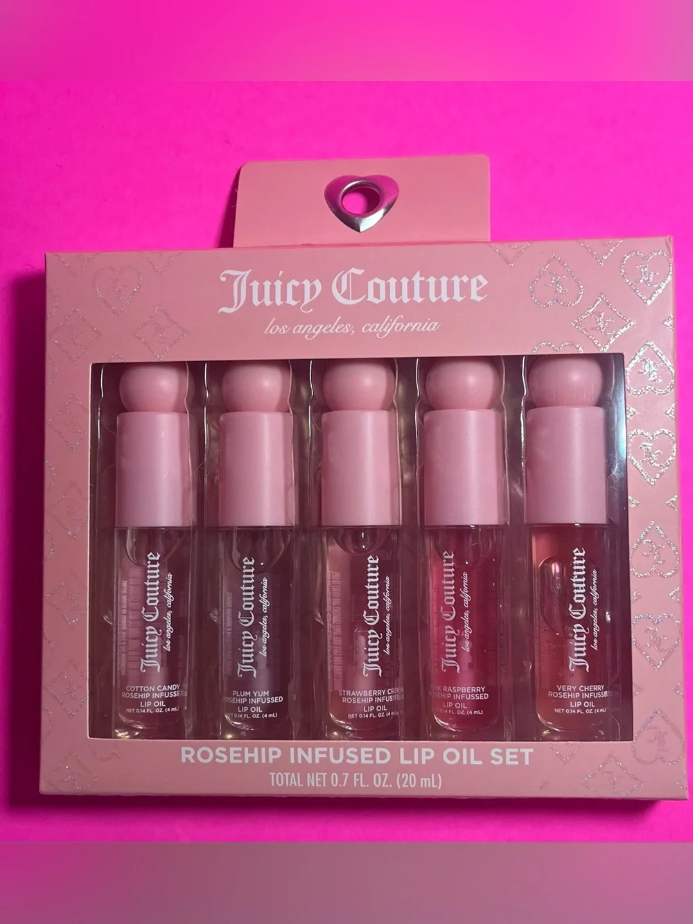 Juicy Couture Pink Rosehip-Infused Lip Oil Set - Five Pink Shades